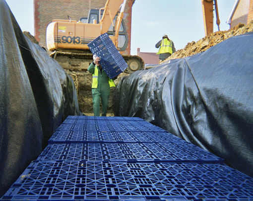 Visqueen High Performance Urban Drainage Geomembrane application on-site